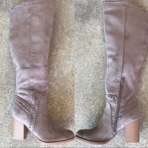 NEW! Soda Charcoal Grey knee high heeled boots